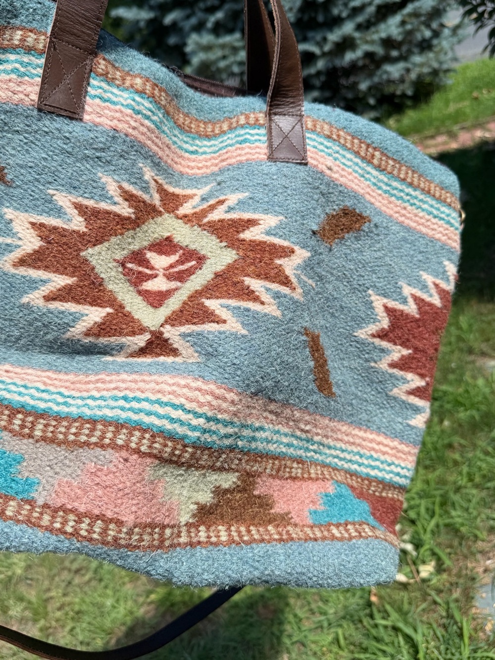 ๐ค Scully Woven Southwest Oversized tote Weekender Bag with Detachable strap GUC - Picture 10 of 12